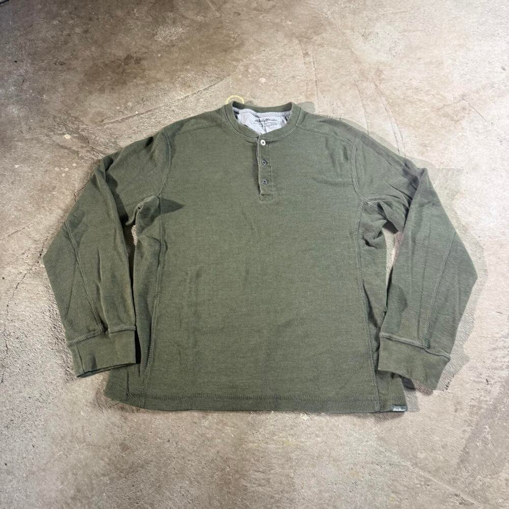 Olive Green Eddie Bauer Longsleeve Henley Shirt